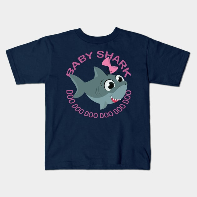 Baby Sharky Shark Kids T-Shirt by Nori